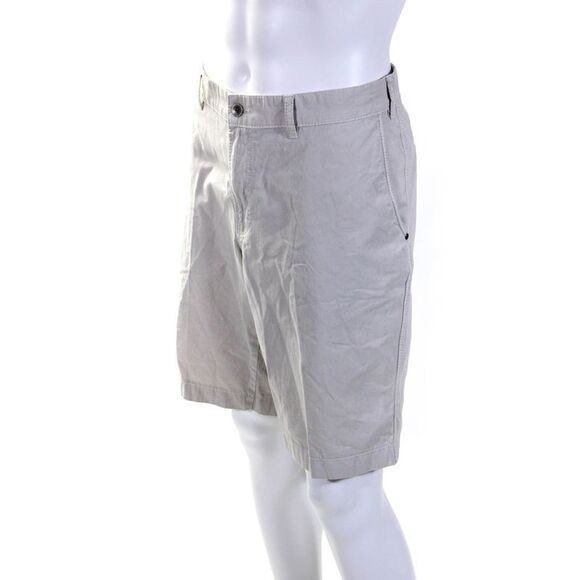 Brax Feel Good Mens Bari Flat Front 8" Khaki Chino Shorts Beige Size 40 - Picture 2 of 5